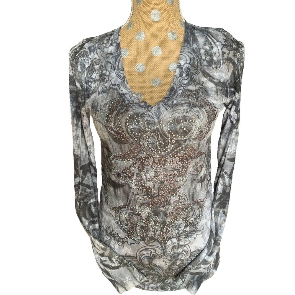 USA VOCAL Grunge CRYSTAL EMBELLISHED SUBLIMATION TOP Tattoo Large